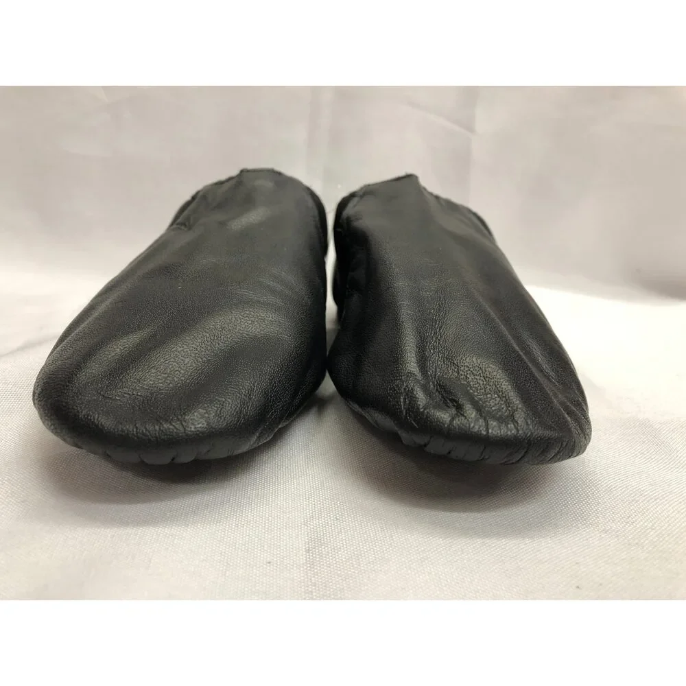 Pre-Owned Dance Jazz Shoes So Danca 3.5M Child JZ43 Black Pull On Leather Split